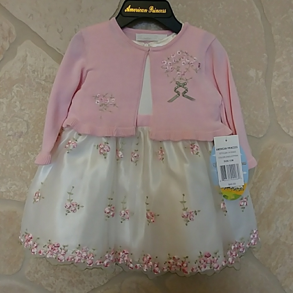 American Princess | Ivory sheer dress, 12m